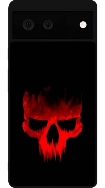 Coque Google Pixel 6 - Silicone rigide noir Halloween 2023 scary skull Coque Google Pixel 6 - Silicone rigide noir Halloween 2023 scary skull