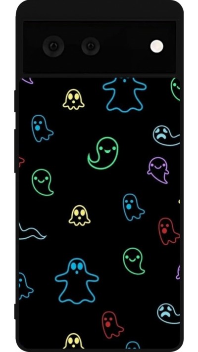Coque Google Pixel 6 - Silicone rigide noir Halloween 2024 colorful ghosts Coque Google Pixel 6 - Silicone rigide noir Halloween 2024 colorful ghosts