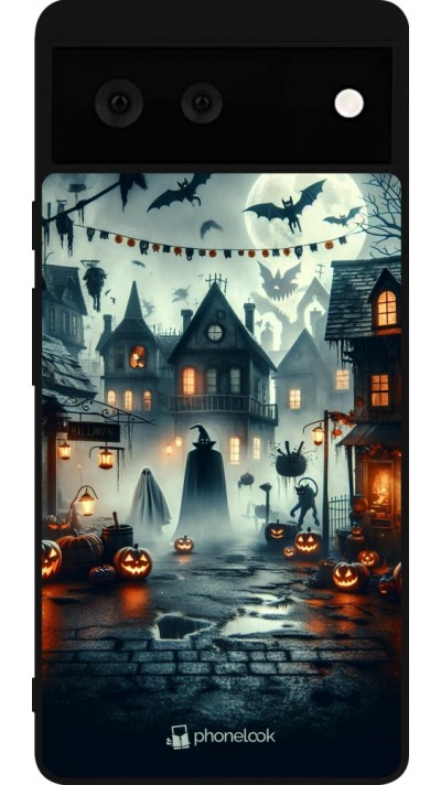 Coque Google Pixel 6 - Silicone rigide noir Halloween Spookville Coque Google Pixel 6 - Silicone rigide noir Halloween Spookville
