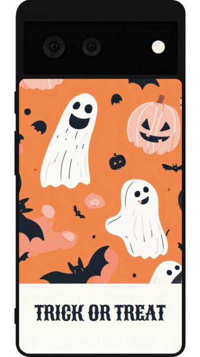 Google Pixel 6 Case Hülle - Silikon schwarz Halloween 2025 Trick treat