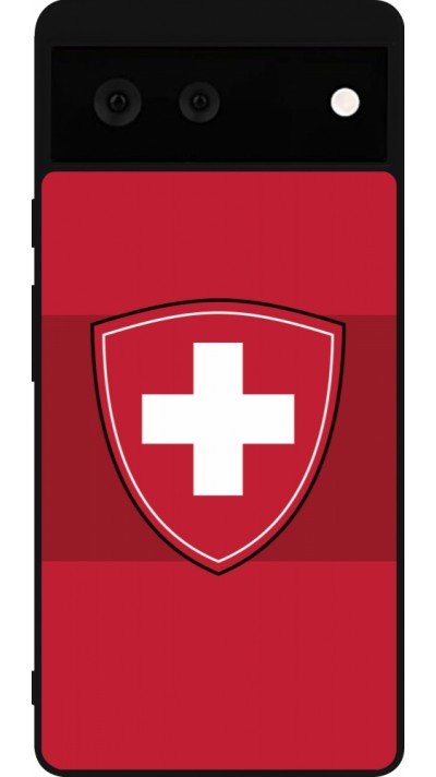 Google Pixel 6 Case Hülle - Silikon schwarz Hockey World Championship Ecusson Suisse