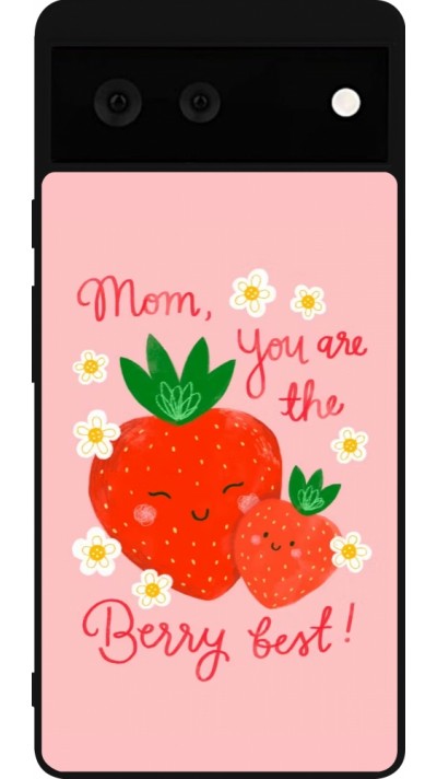 Google Pixel 6 Case Hülle - Silikon schwarz Mom 2026 Berry best