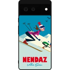 Google Pixel 6 Case Hülle - Silikon schwarz Nendaz Ski Downhill