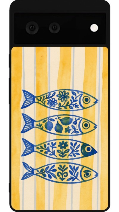 Google Pixel 6 Case Hülle - Silikon schwarz Portuguese fish 2026
