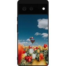 Coque Google Pixel 6 - Silicone rigide noir Hot air balloon Spring 2026