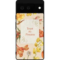 Coque Google Pixel 6 - Silicone rigide noir Trust the process Spring 2026