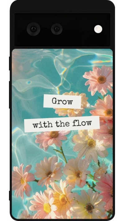 Google Pixel 6 Case Hülle - Silikon schwarz Summer 2025 Grow with the flow
