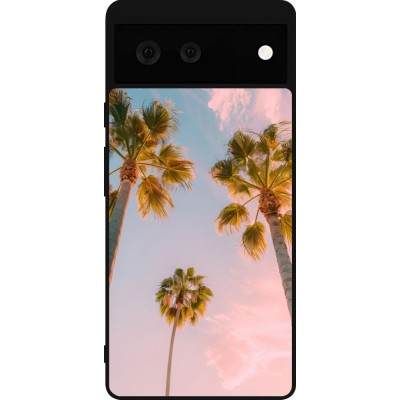 Google Pixel 6 Case Hülle - Silikon schwarz Summer 2025 Palmiers