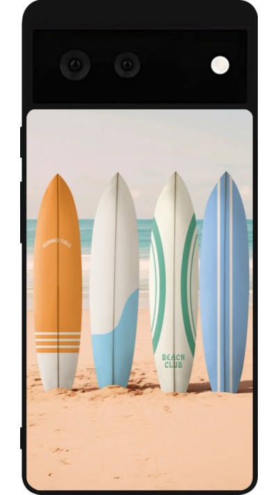 Coque Google Pixel 6 - Silicone rigide noir Summer surfboard 2025