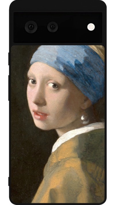 Google Pixel 6 Case Hülle - Silikon schwarz Kunstbild - Das Mädchen mit dem Perlenohrring - Jan Vermeer