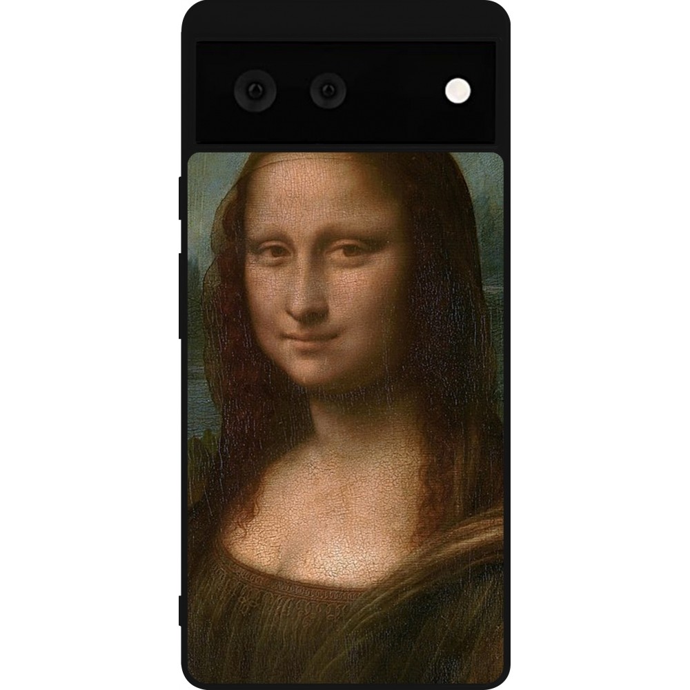 Google Pixel 6 Case Hülle - Silikon schwarz Kunstbild - Mona Lisa - Leonardo de Vinci