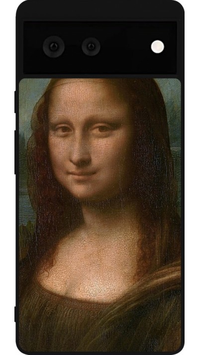 Google Pixel 6 Case Hülle - Silikon schwarz Kunstbild - Mona Lisa - Leonardo de Vinci