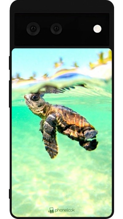 Google Pixel 6 Case Hülle - Silikon schwarz Turtle Underwater