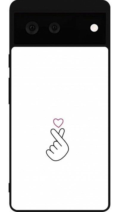 Google Pixel 6 Case Hülle - Silikon schwarz Valentine 2024 heart by Millennials