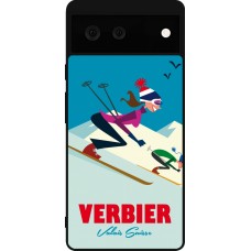 Google Pixel 6 Case Hülle - Silikon schwarz Verbier Ski Downhill
