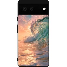 Google Pixel 6 Case Hülle - Silikon schwarz Wave Sunset