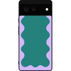 Google Pixel 6 Case Hülle - Silikon schwarz Wavy Rectangle Green Purple