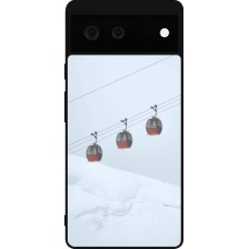 Google Pixel 6 Case Hülle - Silikon schwarz Winter 22 ski lift