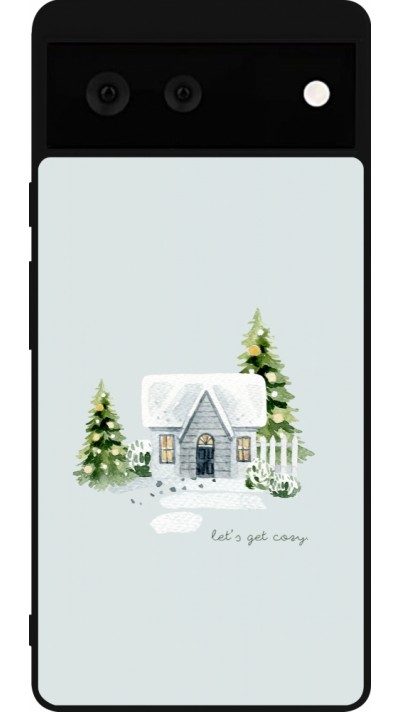 Google Pixel 6 Case Hülle - Silikon schwarz Winter 25 Cosy House