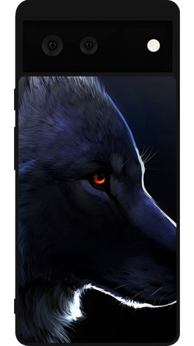 Google Pixel 6 Case Hülle - Silikon schwarz Wolf Shape