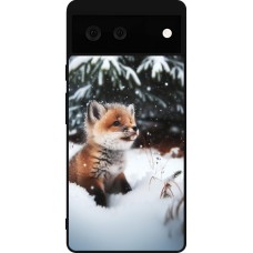 Google Pixel 6 Case Hülle - Silikon schwarz Weihnachten 2023 Fuechslein Tanne