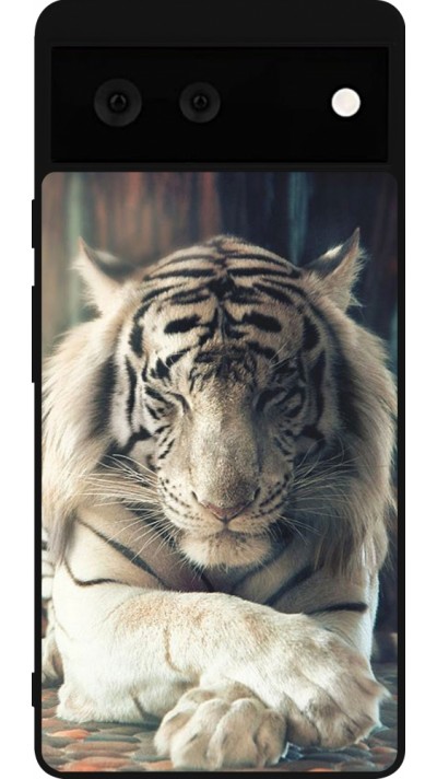Google Pixel 6 Case Hülle - Silikon schwarz Zen Tiger