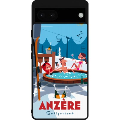 Google Pixel 6a Case Hülle - Silikon schwarz Anzère Mountain Jacuzzi
