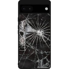 Google Pixel 6a Case Hülle - Silikon schwarz Broken Screen