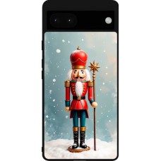 Google Pixel 6a Case Hülle - Silikon schwarz Christmas 25 Nutcracker Snow