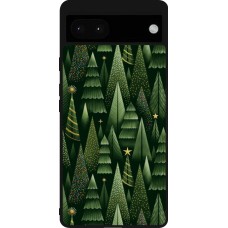 Google Pixel 6a Case Hülle - Silikon schwarz Christmas 25 Pattern Xmas Tree