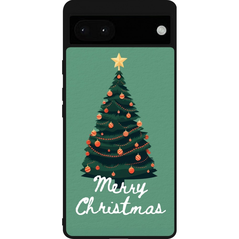 Google Pixel 6a Case Hülle - Silikon schwarz Christmas 25 Xmas Tree