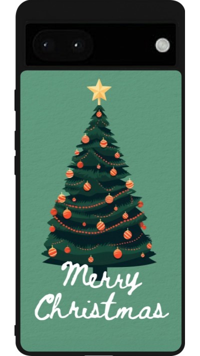 Google Pixel 6a Case Hülle - Silikon schwarz Christmas 25 Xmas Tree