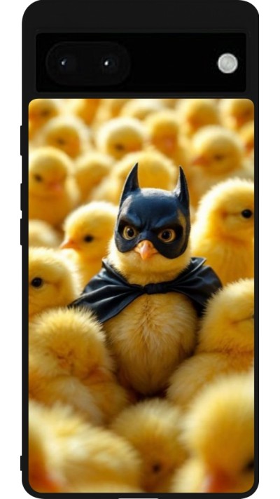 Google Pixel 6a Case Hülle - Silikon schwarz Easter 2026 Chicken Batman