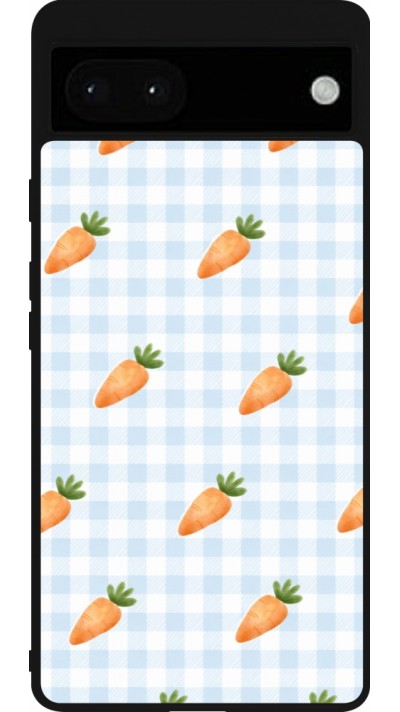 Google Pixel 6a Case Hülle - Silikon schwarz Easter 2026 Pattern carrots