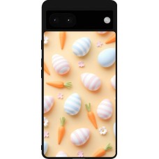 Google Pixel 6a Case Hülle - Silikon schwarz Easter 2026 Pattern Easter