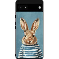 Google Pixel 6a Case Hülle - Silikon schwarz Easter 2026 Rabbit navy
