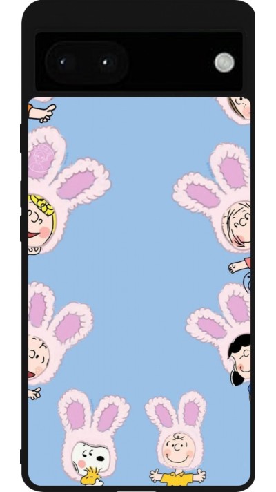 Google Pixel 6a Case Hülle - Silikon schwarz Easter 2026 Snoopy