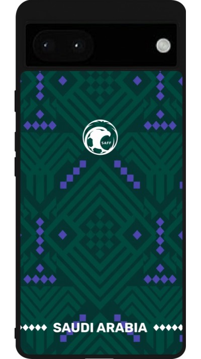 Google Pixel 6a Case Hülle - Silikon schwarz Saudi Arabien 2026 personalisierbares Fussballtrikot