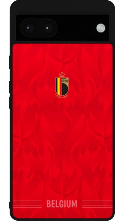 Google Pixel 6a Case Hülle - Silikon schwarz Belgien 2026 personalisierbares Fussballtrikot