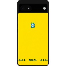 Google Pixel 6a Case Hülle - Silikon schwarz Brasilien 2026 personalisierbares Fussballtrikot