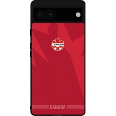 Coque Google Pixel 6a - Silicone rigide noir Maillot de football Canada 2026 personnalisable