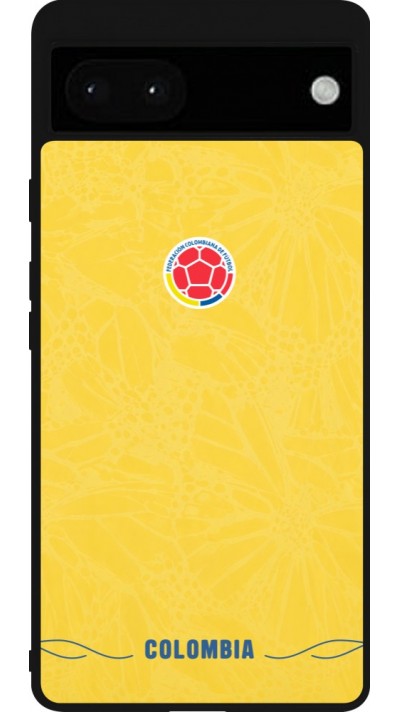 Google Pixel 6a Case Hülle - Silikon schwarz Kolumbien 2026 personalisierbares Fussballtrikot