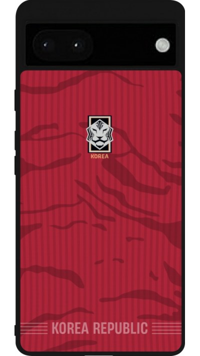 Google Pixel 6a Case Hülle - Silikon schwarz Südkorea 2026 personalisierbares Fussballtrikot