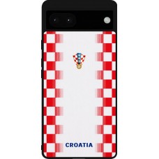 Google Pixel 6a Case Hülle - Silikon schwarz Kroatien 2026 personalisierbares Fussballtrikot