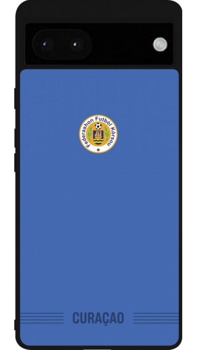 Google Pixel 6a Case Hülle - Silikon schwarz Curaçao 2026 personalisierbares Fussballtrikot