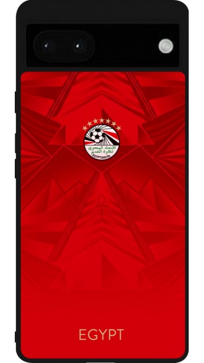 Google Pixel 6a Case Hülle - Silikon schwarz Ägypten 2026 personalisierbares Fussballtrikot