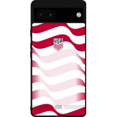 Coque Google Pixel 6a - Silicone rigide noir Maillot de football États-Unis 2026 personnalisable