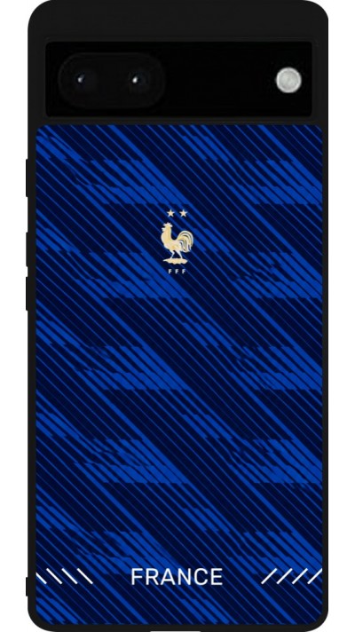 Google Pixel 6a Case Hülle - Silikon schwarz Frankreich 2026 personalisierbares Fussballtrikot
