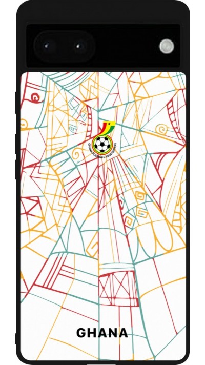 Google Pixel 6a Case Hülle - Silikon schwarz Ghana 2026 personalisierbares Fussballtrikot
