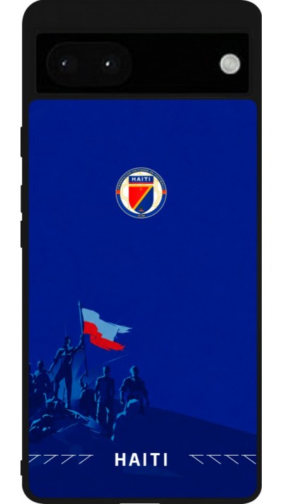 Google Pixel 6a Case Hülle - Silikon schwarz Haiti 2026 personalisierbares Fussballtrikot
